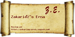 Zakariás Erna névjegykártya